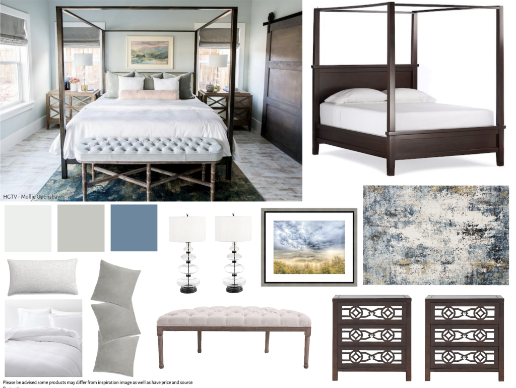 Board 2 - Master Bedroom - Bedroom - $1000-$5000 - Blue - Teal - Brown - White - Gray - Traditional - Transitional